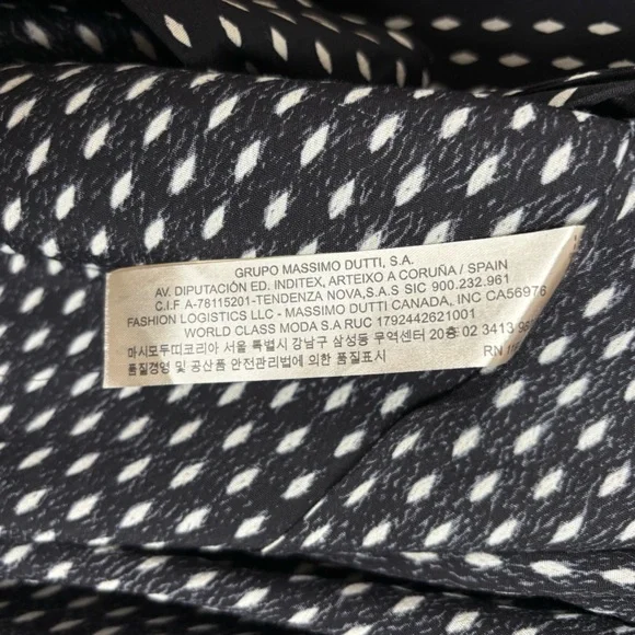 Massimo Dutti Dress Womens 2 Black White Diamond Checkered Print Button Front - Picture 13 of 15